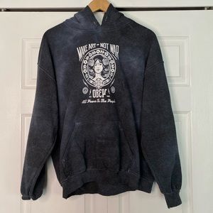 Dark Gray/Blue Tie-Dye Hoodie. Size Large from Obey